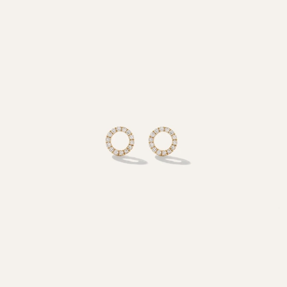 14K Gold Circle Studs